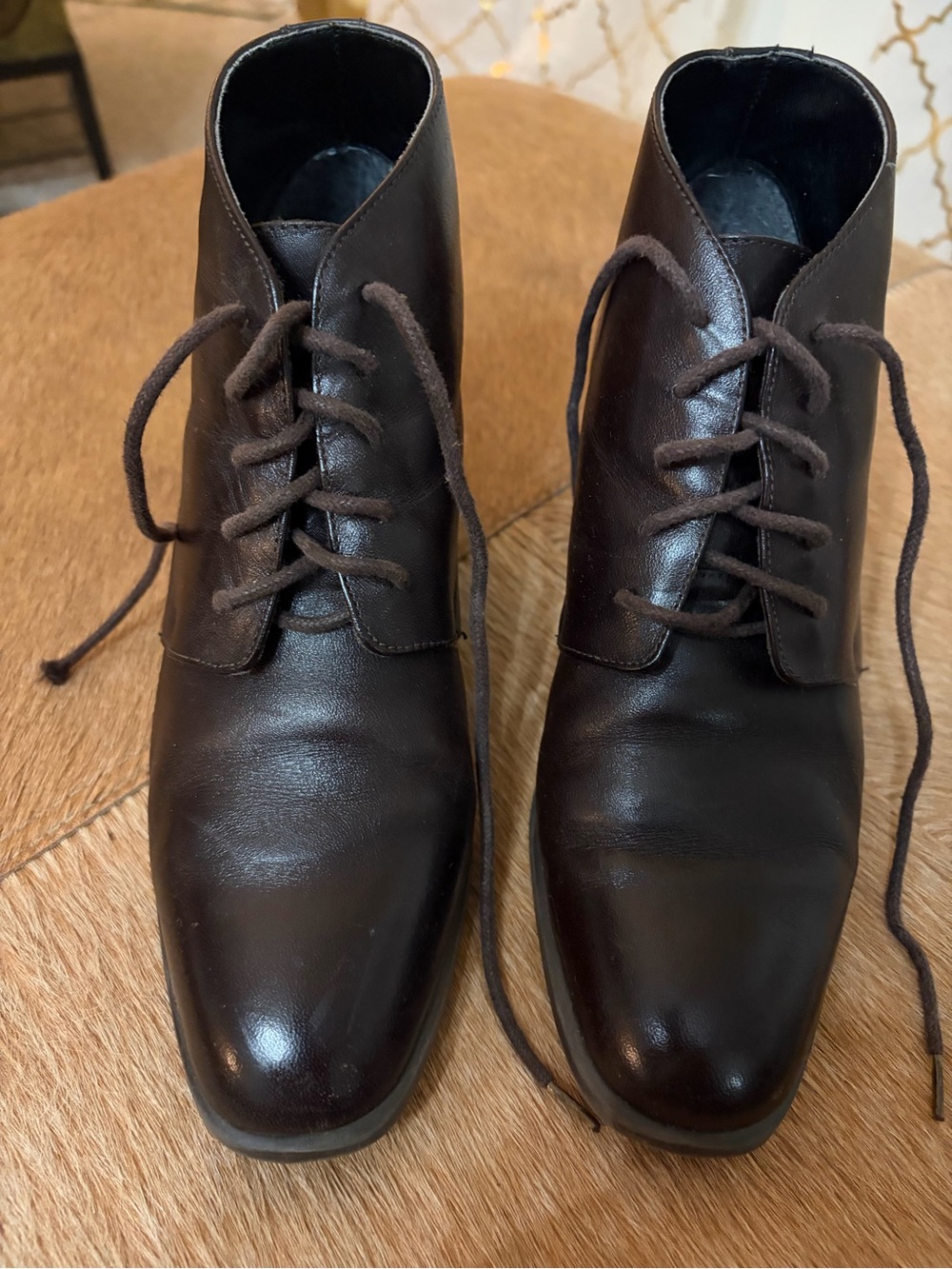 Ipanema Dark Brown Leather Lace-Up Dress Boots